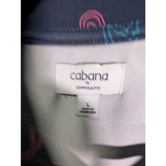 Cabana By Crown And Ivy Polo Shirt Flamingo Martini Neon Lights Men’s Large - Picture 3 of 5